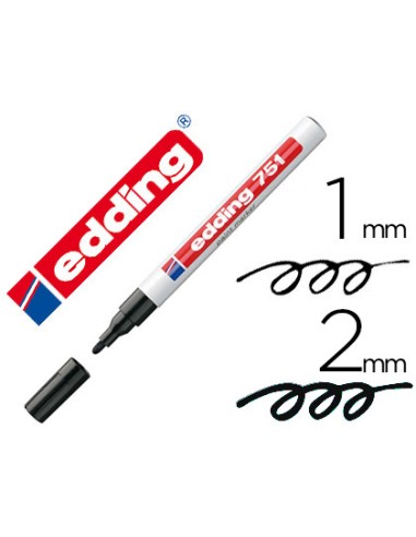 Rotulador edding punta fibra 751 negro punta redonda 1 2 mm