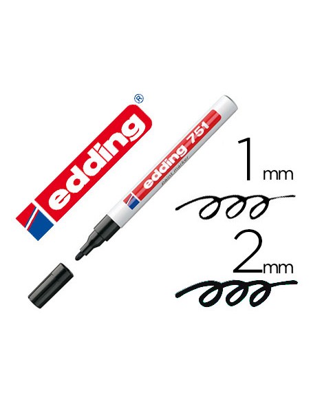 Rotulador edding punta fibra 751 negro punta redonda 1 2 mm