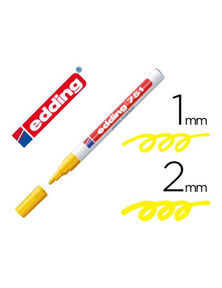 Rotulador edding punta fibra 751 amarillo punta redonda 1 2 mm