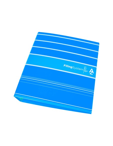 Archivador de palanca liderpap el a4 filing system forrado sin rado lomo 80mm celeste con caja y compresor metalico