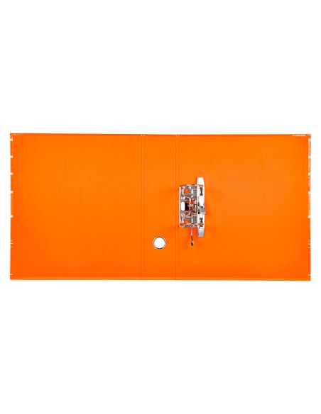 Archivador de palanca liderpap el a4 filing system forrado sin rado lomo 80mm naranja con caja y compresor metalico