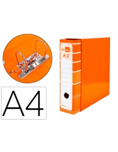 Archivador de palanca liderpap el a4 filing system forrado sin rado lomo 80mm naranja con caja y compresor metalico