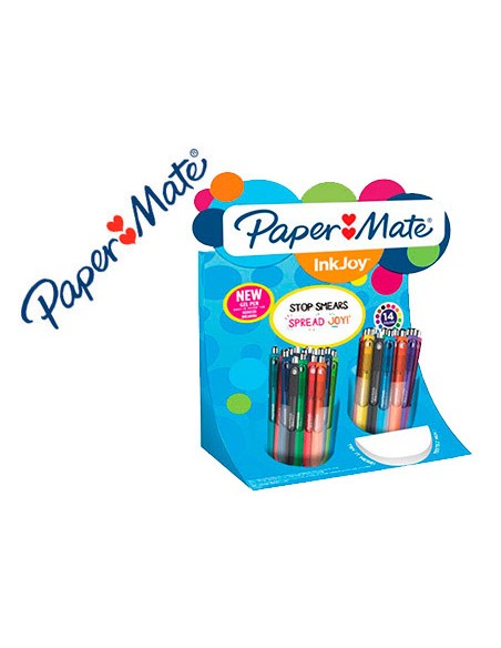 Boligrafo paper mate inkjoy retractil gel pen trazo 07 mm expositor de 60 unidades colores surtidos