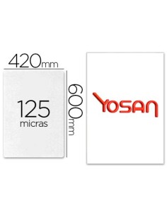 Bolsa de plastificar yosan brillo 420 x 600 mm 125 mc din a2 caja de 50 unidades