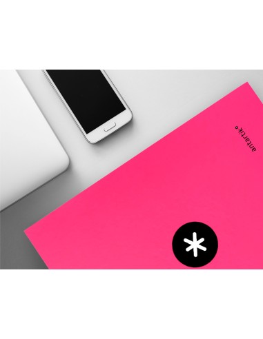 Carpeta antartik a4 forrada 4 anillas 25 mm redondas color rosa