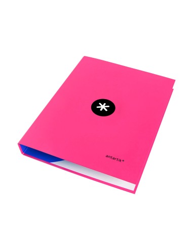 Carpeta antartik a4 forrada 4 anillas 25 mm redondas color rosa