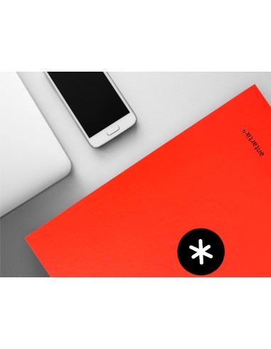 Carpeta antartik a4 forrada 4 anillas 25 mm redondas color rojo