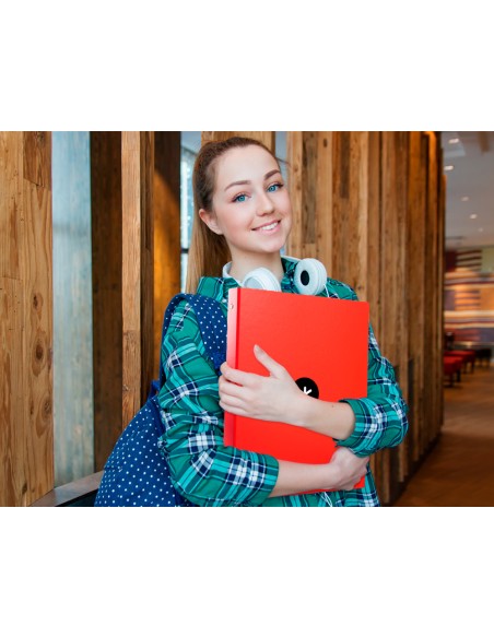 Carpeta antartik a4 forrada 4 anillas 25 mm redondas color rojo