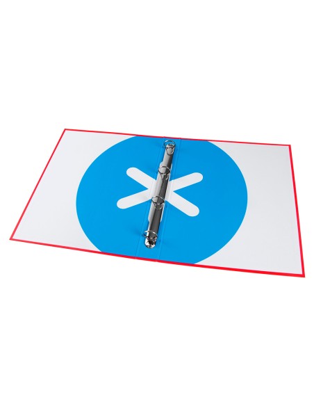 Carpeta antartik a4 forrada 4 anillas 25 mm redondas color rojo