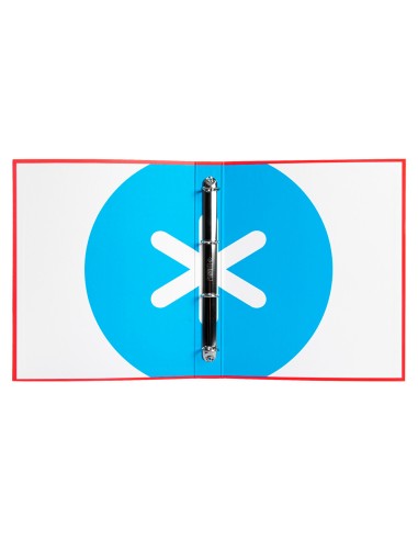 Carpeta antartik a4 forrada 4 anillas 25 mm redondas color rojo