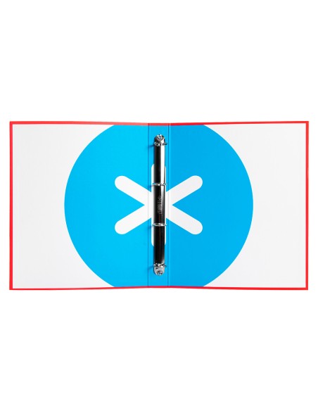 Carpeta antartik a4 forrada 4 anillas 25 mm redondas color rojo