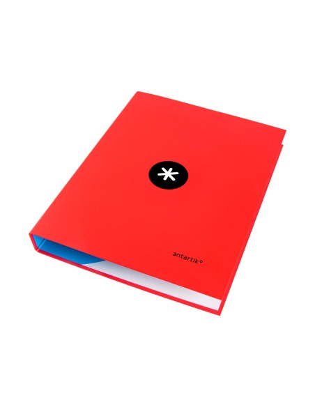 Carpeta antartik a4 forrada 4 anillas 25 mm redondas color rojo