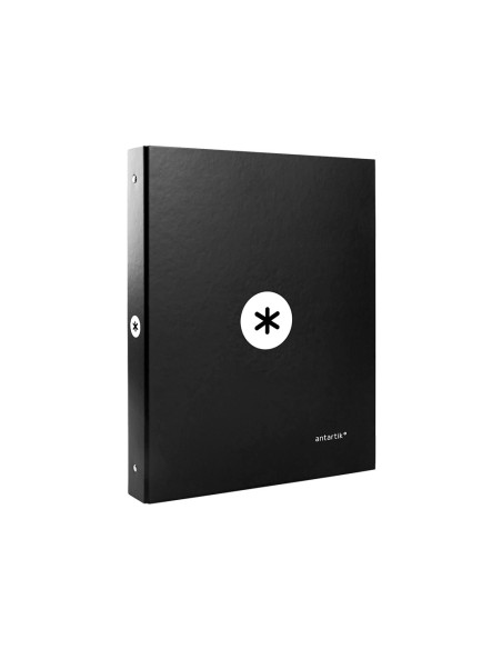 Carpeta antartik a4 forrada 4 anillas 25 mm redondas color negro