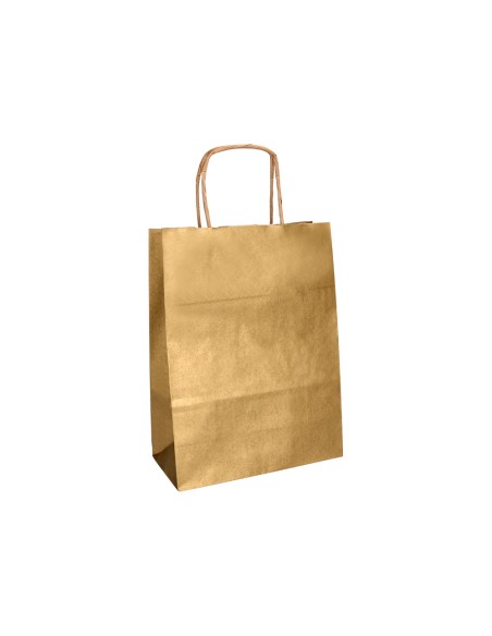 Bolsa kraft q connect oro asa retorcida 270x120x360 mm