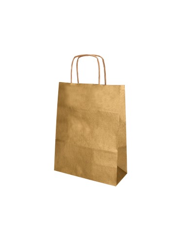 Bolsa kraft q connect oro asa retorcida 270x120x360 mm