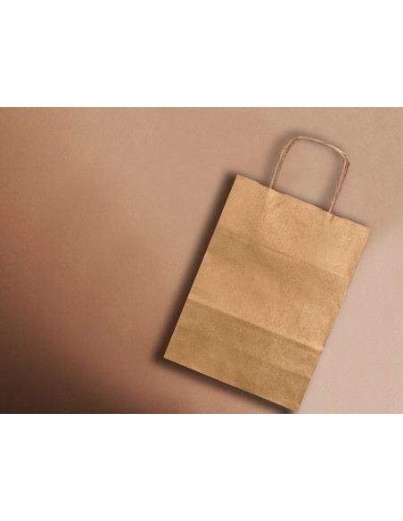 Bolsa kraft q connect natural asa retorcida 270x120x360 mm