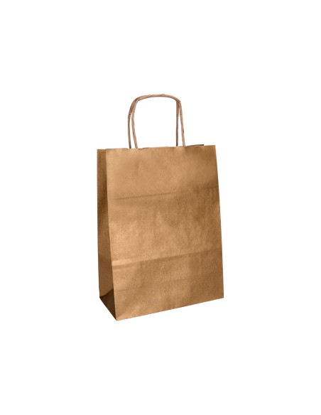 Bolsa kraft q connect natural asa retorcida 240x100x310 mm