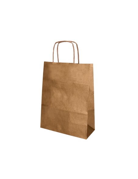 Bolsa kraft q connect natural asa retorcida 240x100x310 mm