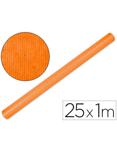 Papel kraft liderpapel naranja fuerte rollo 25x1 mt