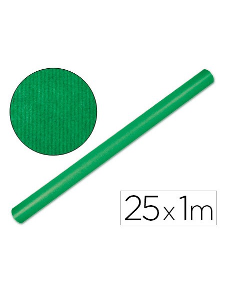 Papel kraft liderpapel verde fuerte rollo 25x1 mt