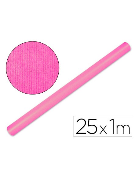 Papel kraft liderpapel rosa rollo 25x1 mt