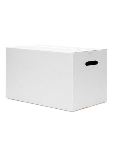 Caja para embalar q connect blanca con asas doble canal 450x280 mm