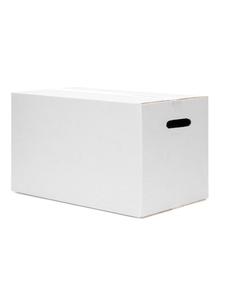 Caja para embalar q connect blanca con asas doble canal 450x280 mm