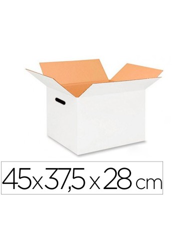 Caja para embalar q connect blanca con asas doble canal 450x280 mm