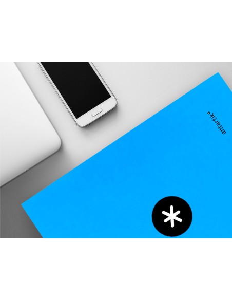 Carpeta antartik a4 forrada 4 anillas 25 mm redondas color azul