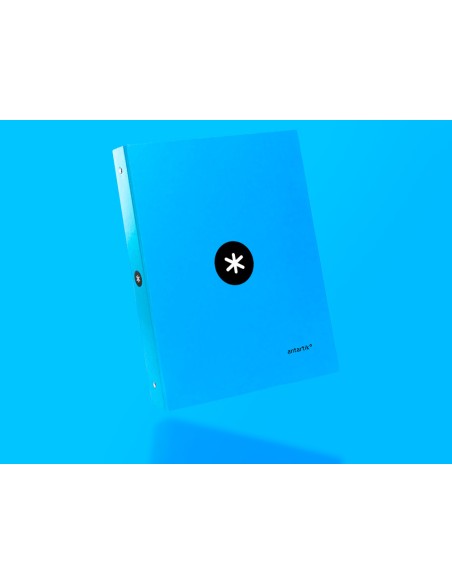 Carpeta antartik a4 forrada 4 anillas 25 mm redondas color azul