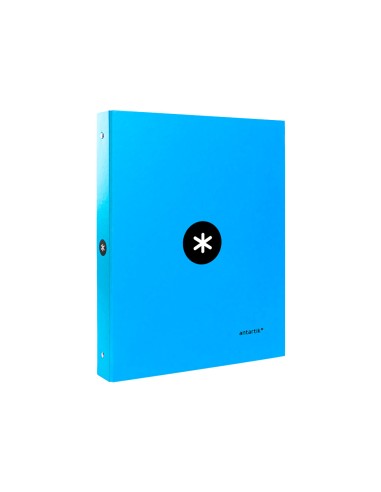 Carpeta antartik a4 forrada 4 anillas 25 mm redondas color azul