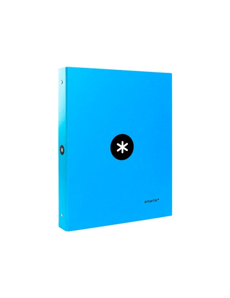 Carpeta antartik a4 forrada 4 anillas 25 mm redondas color azul