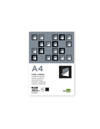 Papel carbon liderpapel negro din a4 bolsa de 10 hojas