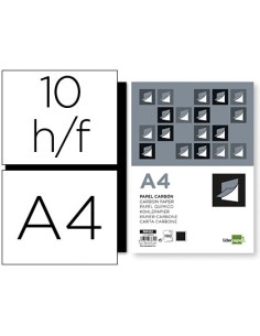 Papel carbon liderpapel negro din a4 bolsa de 10 hojas