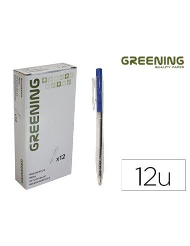 Boligrafo greening azul retractil