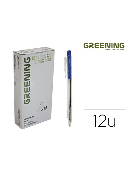Boligrafo greening azul retractil