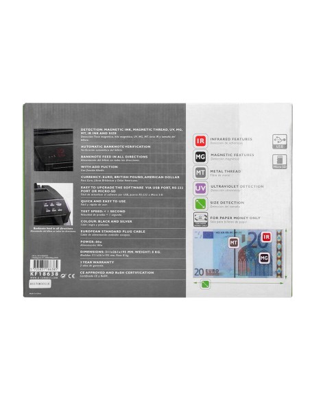 Detector y contador q connect de billetes falsos profesional avanzado
