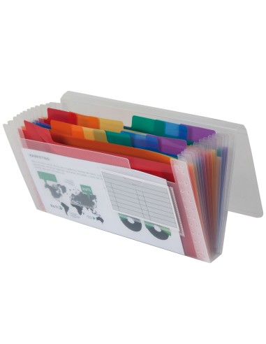 Carpeta liderpapel clasificador fuelle 43804 polipropileno para letras y cheques spectrafile 13 dpto