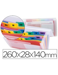 Carpeta liderpapel clasificador fuelle 43804 polipropileno para letras y cheques spectrafile 13 dpto