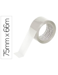 Cinta adhesiva q connect polipropileno transparente 66 mt x 75 mm para embalaje