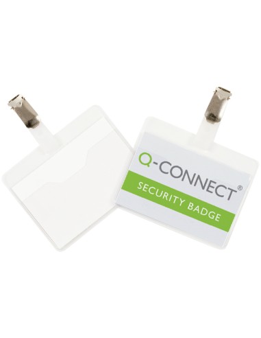 Bolsa de plastificar q connect 67x98 mm 125 mc con clip para tarjetas de visita caja de 25 unidades
