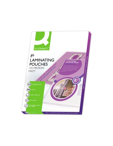 Bolsa de plastificar q connect 325 x 220 mm 125 mc folio caja de 100 unidades