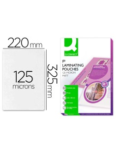 Bolsa de plastificar q connect 325 x 220 mm 125 mc folio caja de 100 unidades