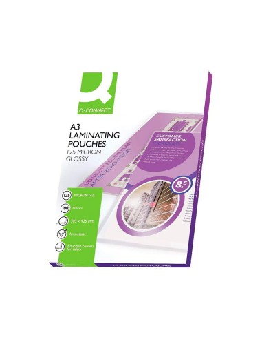 Bolsa de plastificar q connect 303 x 426 mm 125 mc din a3 caja de 100 unidades
