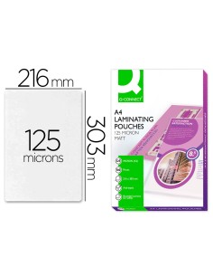 Bolsa de plastificar q connect 303 x 216 mm 125 mc din a4 mate sin reflejos caja de 100 unidades