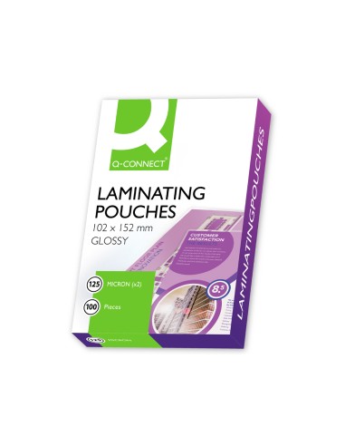 Bolsa de plastificar q connect 102 x 152 mm 125 mc carnet de futbol caja de 100 unidades