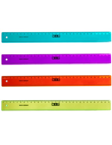 Regla mr 30 cm plastico graduada y biselada colores surtidos