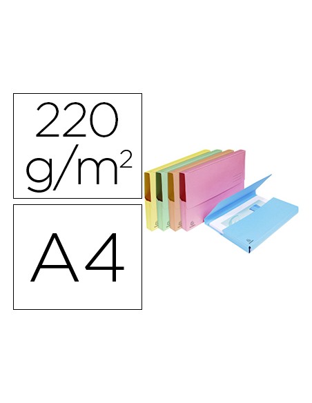 Subcarpeta cartulina lustrada con bolsa exacompta din a4 colores surtidos 210 gr
