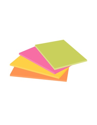 Bloc de notas adhesivas quita y pon post it super sticky 152x101 mm con 45 hojas pack de 4 unidades colores neon