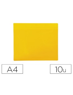 Funda tarifold magnetica din a4 horizontal identificacion palets y estanterias amarillo pack de 10 unidades